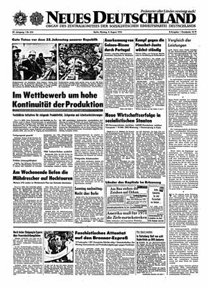Neues Deutschland Online-Archiv vom 05.08.1974