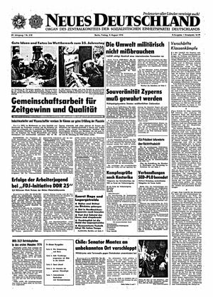 Neues Deutschland Online-Archiv vom 09.08.1974