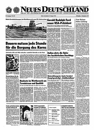 Neues Deutschland Online-Archiv vom 10.08.1974