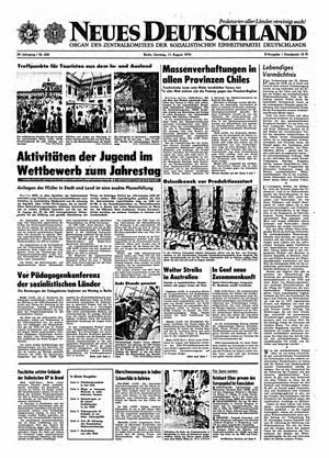 Neues Deutschland Online-Archiv vom 11.08.1974