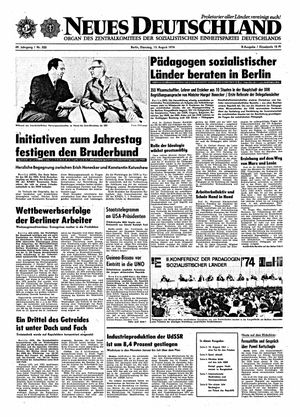 Neues Deutschland Online-Archiv vom 13.08.1974