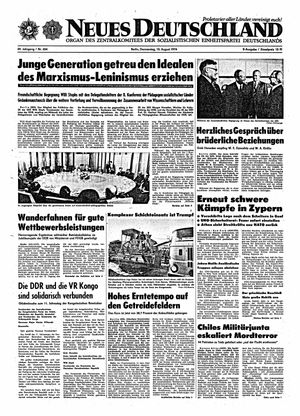 Neues Deutschland Online-Archiv vom 15.08.1974