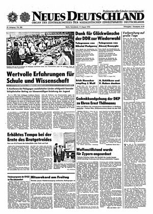 Neues Deutschland Online-Archiv vom 17.08.1974