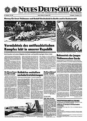 Neues Deutschland Online-Archiv vom 19.08.1974