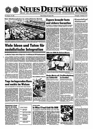 Neues Deutschland Online-Archiv vom 26.08.1974