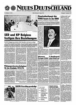 Neues Deutschland Online-Archiv vom 27.08.1974