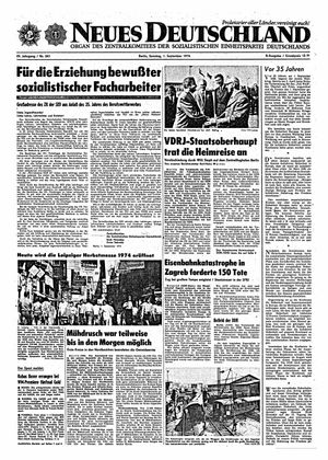 Neues Deutschland Online-Archiv vom 01.09.1974