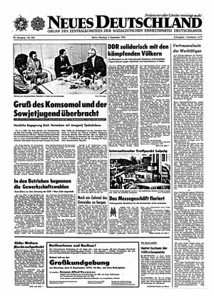 Neues Deutschland Online-Archiv vom 03.09.1974