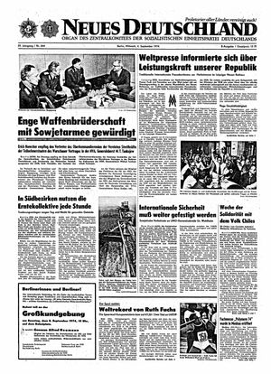 Neues Deutschland Online-Archiv vom 04.09.1974