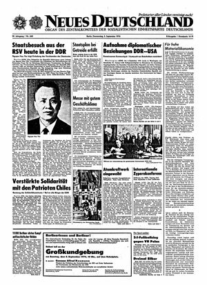 Neues Deutschland Online-Archiv vom 05.09.1974
