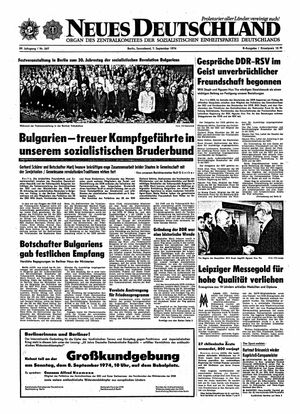 Neues Deutschland Online-Archiv vom 07.09.1974