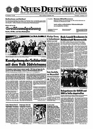 Neues Deutschland Online-Archiv vom 08.09.1974