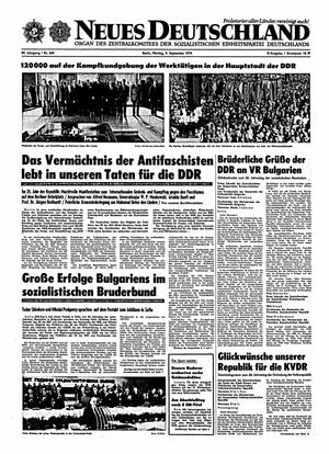 Neues Deutschland Online-Archiv vom 09.09.1974