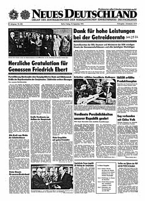 Neues Deutschland Online-Archiv vom 13.09.1974
