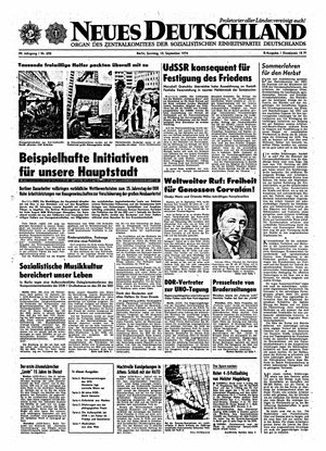 Neues Deutschland Online-Archiv vom 15.09.1974