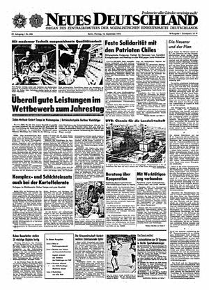 Neues Deutschland Online-Archiv vom 16.09.1974