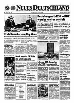 Neues Deutschland Online-Archiv vom 17.09.1974