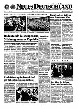 Neues Deutschland Online-Archiv vom 27.09.1974