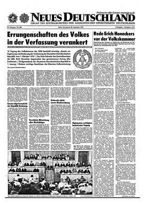 Neues Deutschland Online-Archiv vom 28.09.1974
