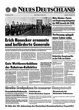 Neues Deutschland Online-Archiv vom 02.10.1974