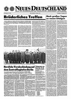 Neues Deutschland Online-Archiv vom 09.10.1974