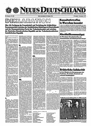 Neues Deutschland Online-Archiv vom 19.10.1974