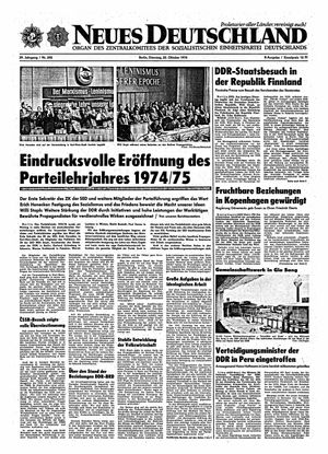 Neues Deutschland Online-Archiv vom 22.10.1974