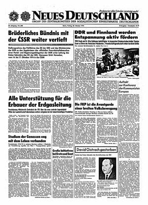 Neues Deutschland Online-Archiv vom 25.10.1974