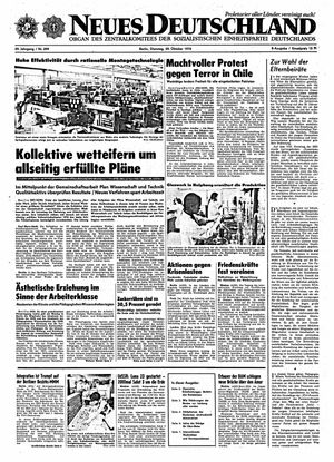 Neues Deutschland Online-Archiv vom 29.10.1974