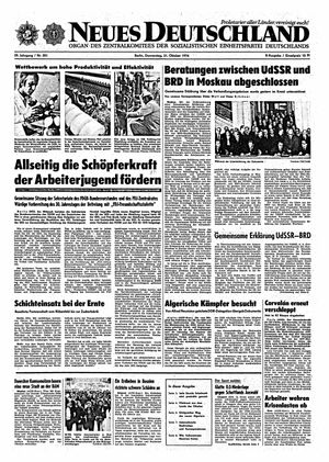 Neues Deutschland Online-Archiv vom 31.10.1974