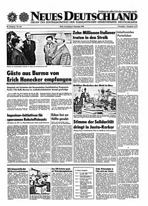 Neues Deutschland Online-Archiv vom 09.11.1974