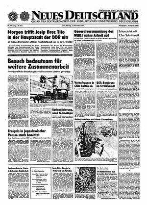 Neues Deutschland Online-Archiv vom 11.11.1974
