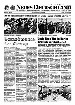 Neues Deutschland Online-Archiv vom 16.11.1974