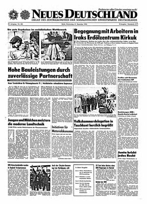 Neues Deutschland Online-Archiv vom 21.11.1974