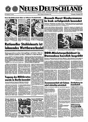 Neues Deutschland Online-Archiv vom 22.11.1974
