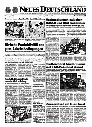 Neues Deutschland Online-Archiv vom 24.11.1974