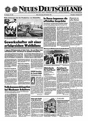 Neues Deutschland Online-Archiv vom 28.11.1974