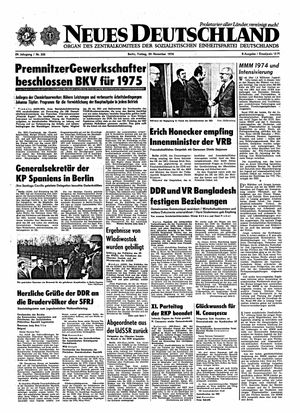 Neues Deutschland Online-Archiv vom 29.11.1974