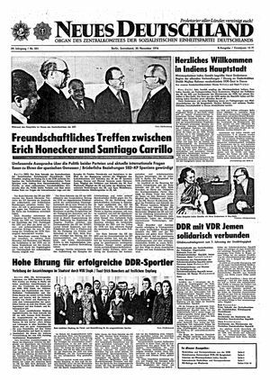 Neues Deutschland Online-Archiv vom 30.11.1974