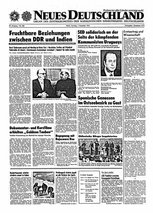 Neues Deutschland Online-Archiv vom 01.12.1974