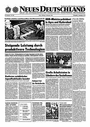 Neues Deutschland Online-Archiv vom 02.12.1974