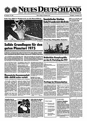 Neues Deutschland Online-Archiv vom 27.12.1974