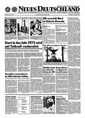 Neues Deutschland Online-Archiv vom 30.12.1974