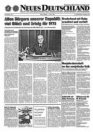 Neues Deutschland Online-Archiv vom 01.01.1975