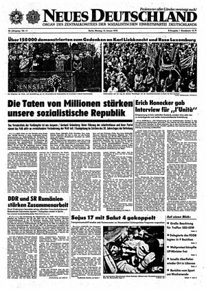 Neues Deutschland Online-Archiv vom 13.01.1975