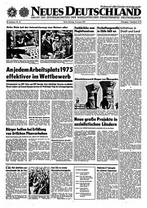 Neues Deutschland Online-Archiv vom 14.01.1975