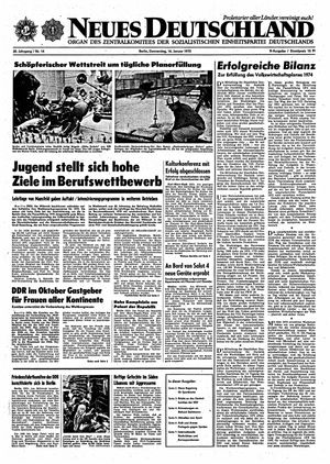 Neues Deutschland Online-Archiv vom 16.01.1975