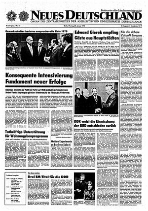 Neues Deutschland Online-Archiv vom 20.01.1975