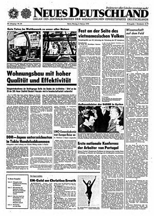 Neues Deutschland Online-Archiv vom 03.02.1975
