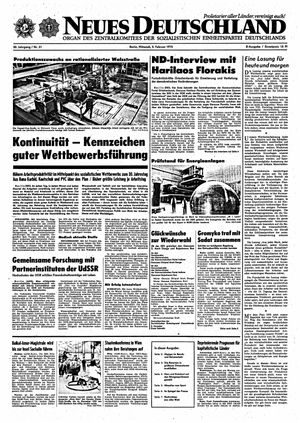 Neues Deutschland Online-Archiv vom 05.02.1975